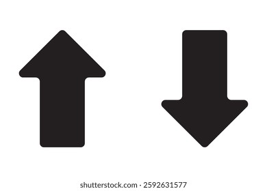 Up and Down sign and data sign.  Up-down arrow. Symbols of moving up and down. Colorful variety up-down arrow. EPS 10