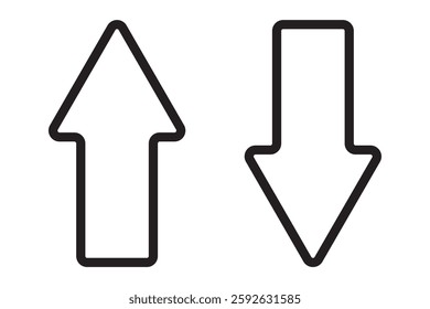 Up and Down sign and data sign.  Up-down arrow. Symbols of moving up and down. Colorful variety up-down arrow. EPS 10