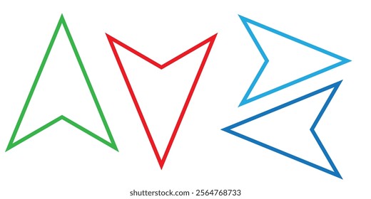 Up and Down sign with green and red arrows vector illustration. Concept of sales bar chart symbol icon with arrow moving down and sales bar chart with arrow moving up.