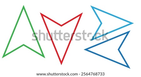 Up and Down sign with green and red arrows vector illustration. Concept of sales bar chart symbol icon with arrow moving down and sales bar chart with arrow moving up.