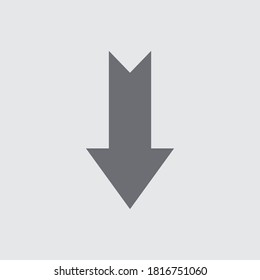 Icono de signo hacia abajo. Icono de flecha abajo. Flechas vectoriales infográficas.