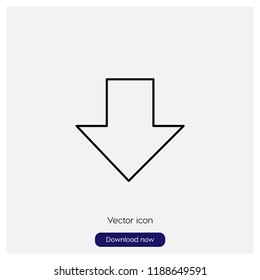 Down sign icon in trendy flat style isolated on grey background, modern symbol vector illustration for web