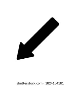 down sign icon vector black 