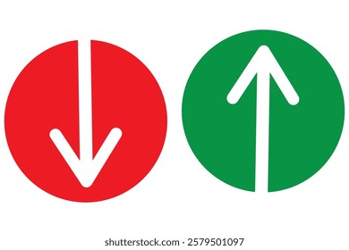 Up and Down sign with Red, Green, Blue, Black and white arrows vector illustration. Standard Colorful Design icons.
