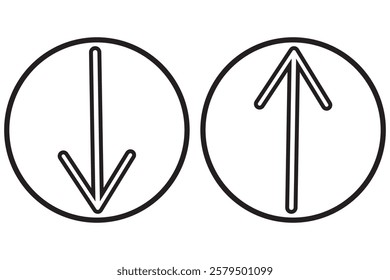 Up and Down sign with Red, Green, Blue, Black and white arrows vector illustration. Standard Colorful Design icons.