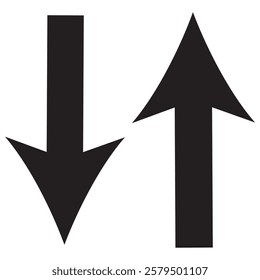 Up and Down sign with Red, Green, Blue, Black and white arrows vector illustration. Standard Colorful Design icons.