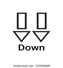 down sign symbol vector illustration own white background. 