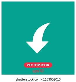 Down, South Arrow Vector Icon Illustration.Green Background.Premium Quality.