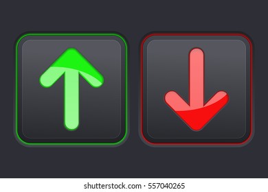 Down Square Black Buttons Green Red Stock Vector (Royalty Free) 557040265