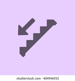 Down staircase Icon Vector.