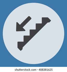 Down staircase Icon Vector