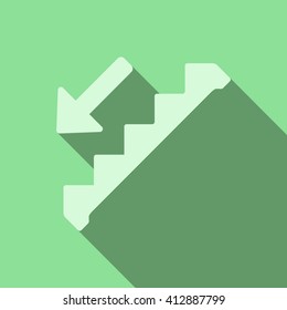 Down staircase Icon Vector