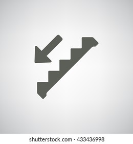 Down staircase Icon Vector