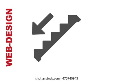 Down Staircase Icon Vector