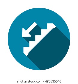 Down Staircase Icon Vector