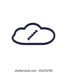 Down staircase Icon, vector, icon flat