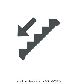 Down Staircase Icon Vector flat design style