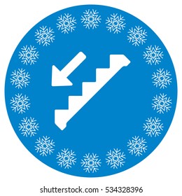 Down Staircase Icon Vector flat design style