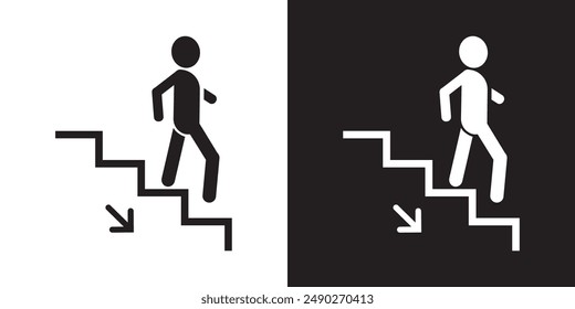 down stairs icon information sign