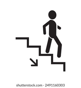 down stairs icon information sign