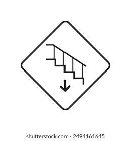 down stairs icon information sign