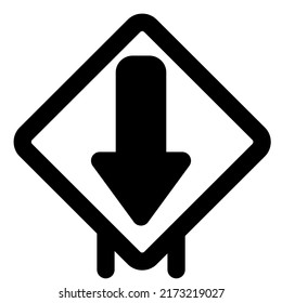 Down straight way for backward location signal