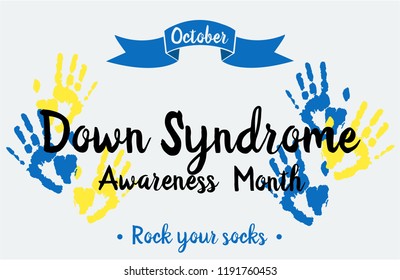 Down Syndrome awareness month card or background. vector illustration.