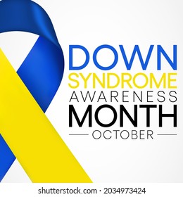 Down Syndrome awareness month is observed every year in October, it is a condition in which a person has an extra chromosome, they are small packages of genes in the body. vector illustration