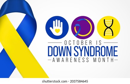 Down Syndrome awareness month is observed every year in October, it is a condition in which a person has an extra chromosome, they are small packages of genes in the body. vector illustration