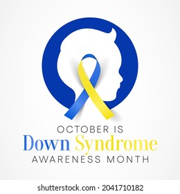 Down Syndrome awareness month is observed every year in October, it is a condition in which a person has an extra chromosome, they are small packages of genes in the body. vector illustration