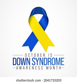 Down Syndrome awareness month is observed every year in October, it is a condition in which a person has an extra chromosome, they are small packages of genes in the body. vector illustration