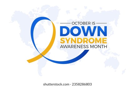 Down syndrome awareness month is observed every year in october. October is down syndrome awareness month. Vector template for banner, greeting card, poster with background. Vector illustration.