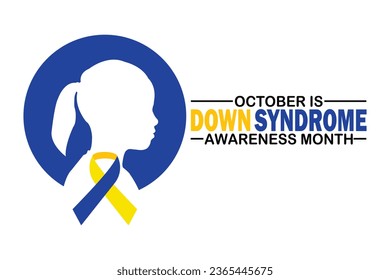 Down Syndrome awareness month is observed every year in October. Vector illustration. Suitable for greeting card, poster and banner.