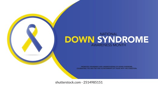 Down Syndrome awareness month is observed every year in October, it is a condition in which a person has an extra chromosome, they are small packages of genes in the body. vector illustration	
