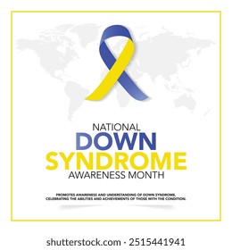 Down Syndrome awareness month is observed every year in October, it is a condition in which a person has an extra chromosome, they are small packages of genes in the body. vector illustration	