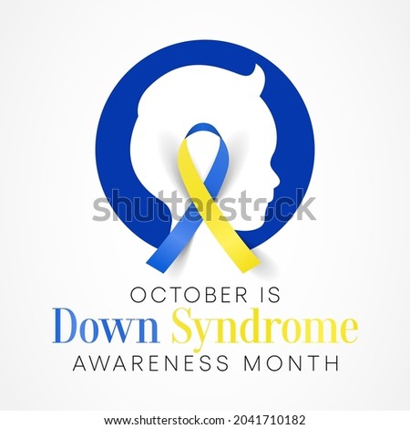 Down Syndrome awareness month is observed every year in October, it is a condition in which a person has an extra chromosome, they are small packages of genes in the body. vector illustration