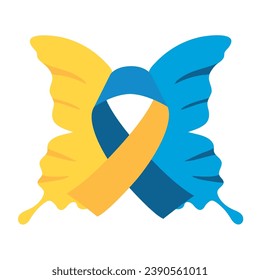 down syndrome butterfly illustration isolated