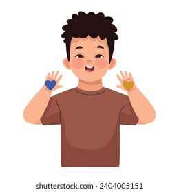 down syndrome cute boy isolated