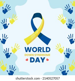 down syndrome day cartel with ribbon