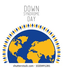 down syndrome day people around world symbol