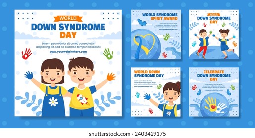 Down Syndrome Day Social Media Post Flat Cartoon Hand Drawn Templates Background Illustration