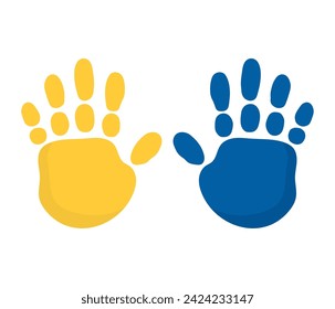 down syndrome handprint illustration vector