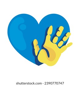 down syndrome paint hand illustration isolated