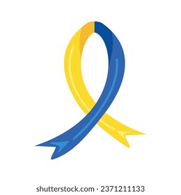 down syndrome ribbon isolated illustration