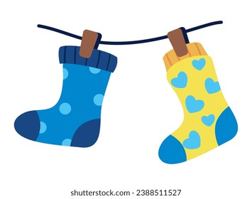 down syndrome socks illustration isolated