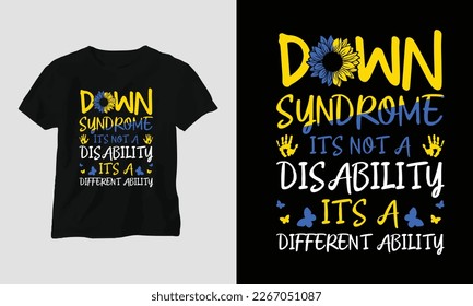 Down syndrome t-shirt and apparel design. Vector print, typography, poster, emblem, festival  svg
