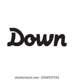 down text on white background.