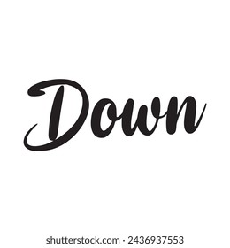 down text on white background.