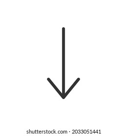Down thin line icon. Symbol in trendy outline style. Premium design for web and apps. Perfect for UI. 