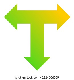 Vector de degradado de icono de flecha hacia abajo de tres vías